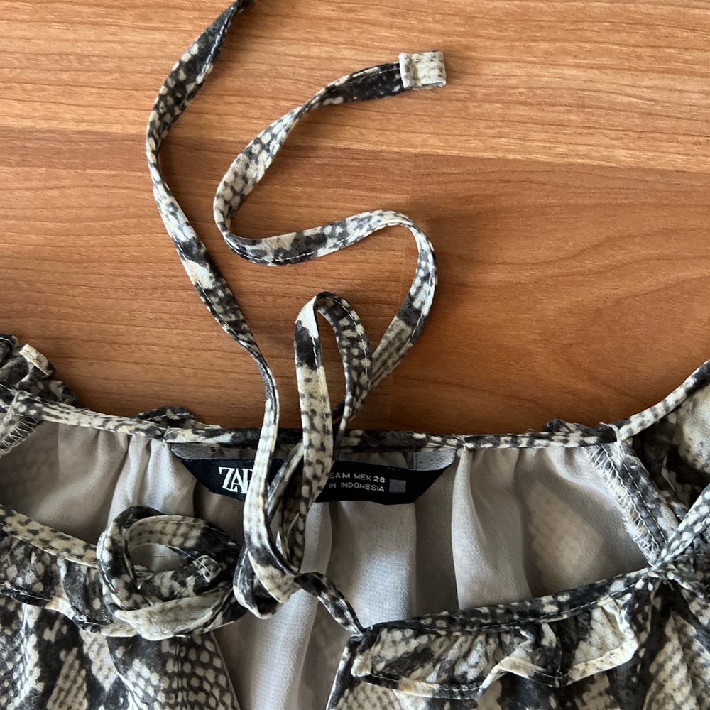 Zara Snake Print Long Sleeve Dress - Picture 7 of 8